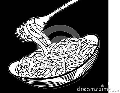 spaghetti doodle, hand drawing Stock Photo