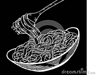 spaghetti doodle, hand drawing Stock Photo