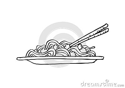 Spaghetti doodle Vector Illustration