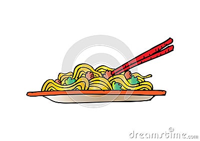 Spaghetti doodle Stock Photo