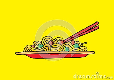 Spaghetti doodle Vector Illustration