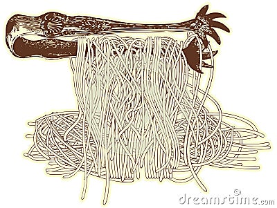 Spaghetti and fork Vector Illustration