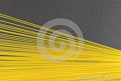 Spaghetti on grey background Stock Photo
