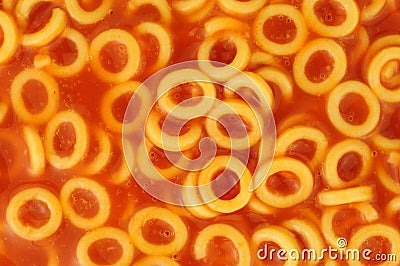 Spaghetti Hoops Background Stock Photo