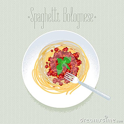 Spaghetti, Italian pasta design element for menu, poster Cartoon Illustration