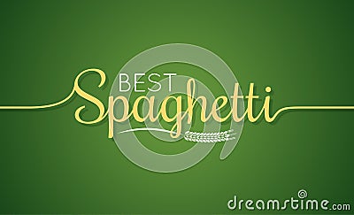 Spaghetti logo. Pasta lettering sign background Vector Illustration