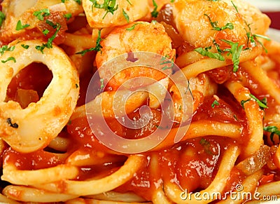 Spaghetti Marinara Stock Photo