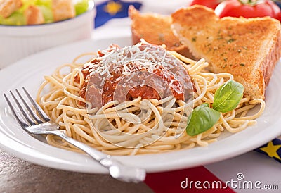 Spaghetti with Meat Sauce Stock Photo