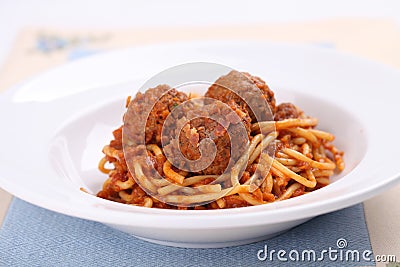 Spaghetti Meatballs Stock Photo