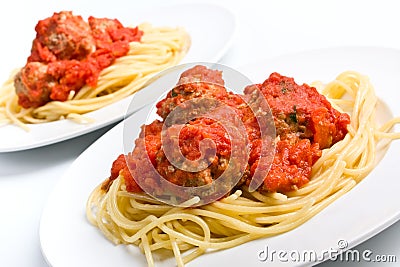 Spaghetti with meatballs Stock Photo