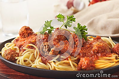 Spaghetti meatballs Stock Photo