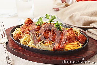 Spaghetti meatballs Stock Photo