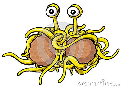 Spaghetti monster Vector Illustration