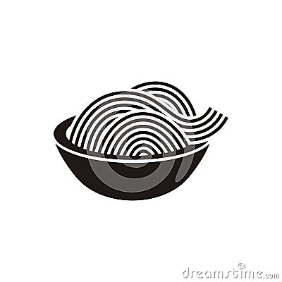 Spaghetti or noodle icon Vector Illustration