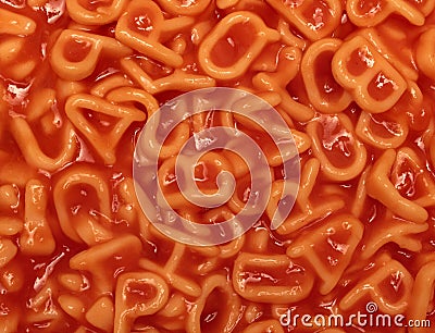 Spaghetti Pasta Letters Stock Photo