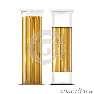 Spaghetti Pasta Packaging Template Isolated Vector Illustration