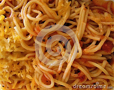 Spaghetti Tomato Sauce and Cheese Stock Photo