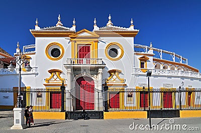 Spain, Andalusia, Sevilla, Plaza de Toros de la Real Maestranza de Caballeria de Sevilla. Editorial Stock Photo