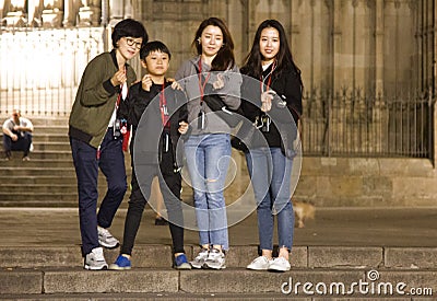 Tourists from Asia Editorial Stock Photo