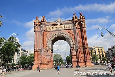 Arch, triumphal, landmark, sky, architecture, historic, site, monument, tourist, attraction, plaza, tourism, national, tree, class Editorial Stock Photo