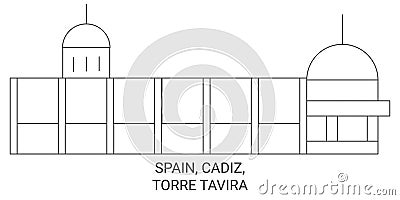 Spain, Cadiz, Torre Tavira travel landmark vector illustration Vector Illustration