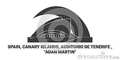 Spain, Canary Islands, Auditorio De Tenerife travel landmark vector illustration Vector Illustration