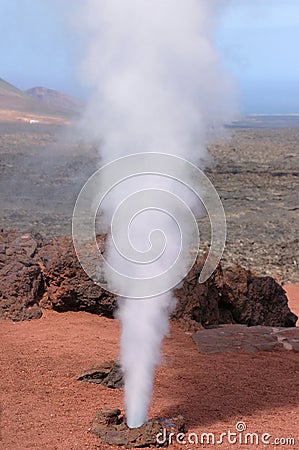 Spain, Canary Islands, Lanzarote, volcanic geyser. Stock Photo