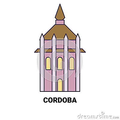 Spain, Cordoba, Church travel landmark vector illustration Vector Illustration