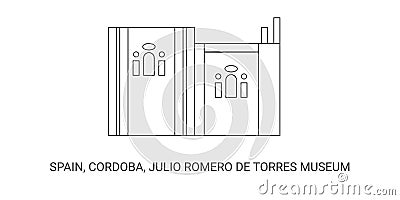 Spain, Cordoba, Julio Romero De Torres Museum, travel landmark vector illustration Vector Illustration