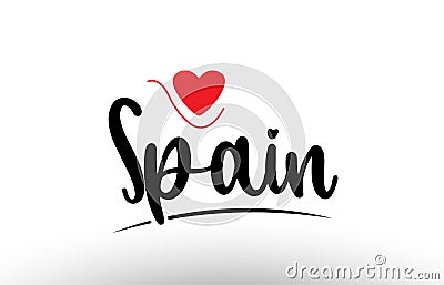 Spain country text typography logo icon design Vector Illustration