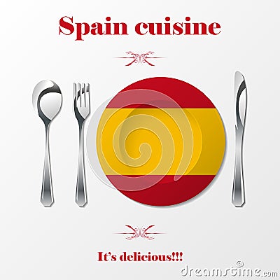 Spain cuisine cutlery Vector Illustration