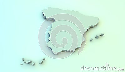 Spain 3d map Stock Photo