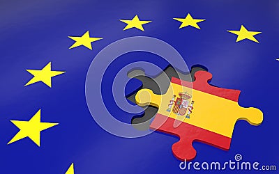 Spain and EU Cartoon Illustration