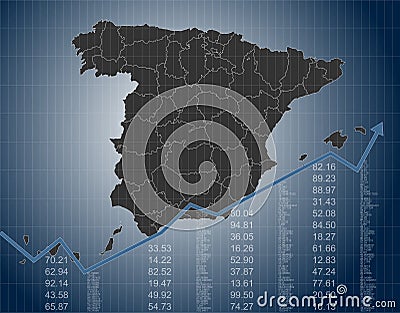 Spain Finance and Economy, A Map Of Spain Stock Photo