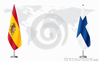 Spain and Finland flags for official meeting Vector Illustration