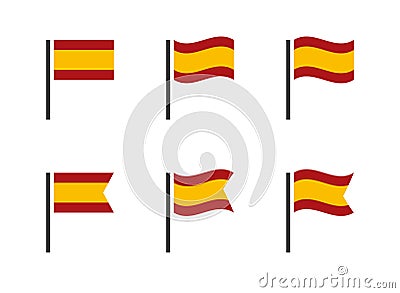 Spain flag icons set, Spanish flag symbol Vector Illustration