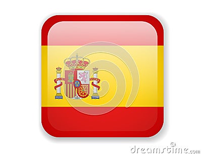 Spain flag. Square bright Icon on a white background Stock Photo