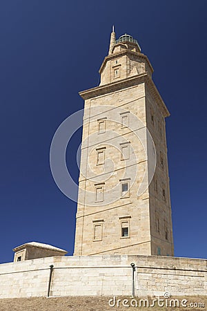 Spain, Galicia, A Coruna, Hercules Tower Lighthouse Stock Photo