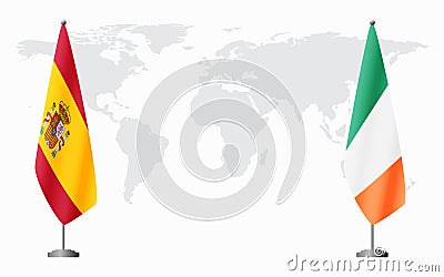 Spain and Ireland flags for official meeting Vector Illustration