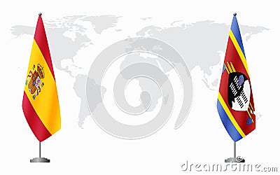 Spain and Kingdom of eSwatini - Swaziland flags for offi Vector Illustration