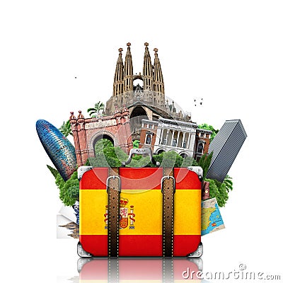 Spain, landmarks Madrid and Barcelona, travel Stock Photo