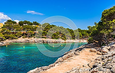 Spain Majorca beautiful beach bay Cala Barca Stock Photo