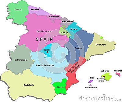 Spain map Vector Illustration