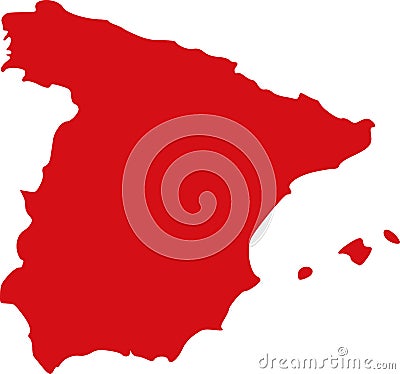 Spain map Europe Vector Illustration