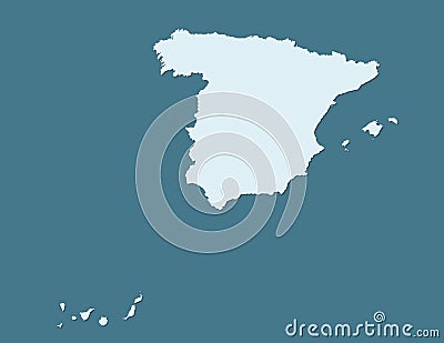 Spain map vector with blue color on dark background Vector Illustration