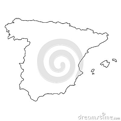 Spain Outlline Map. Stock Photo
