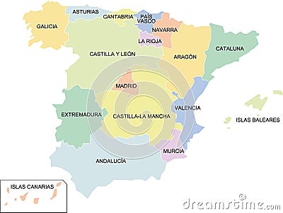 Spain regions Vector Illustration
