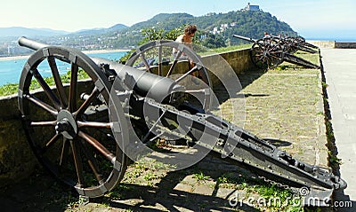 Spain, San Sebastian, Bateri­a de las Damas (The Ladies' Battery, Damen Bateria Editorial Stock Photo