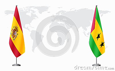 Spain and Sao Tome and Principe flags for official meeti Vector Illustration