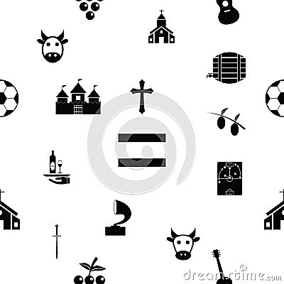 Spain seamless pattern background icon Stock Photo